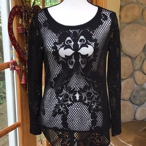 CACHE   SHEER BLACK TOP